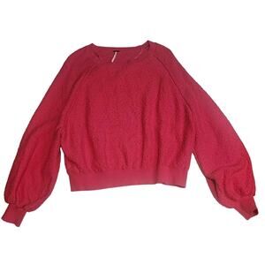 Free People Found My Friend Pullover, Small, Hot Pink